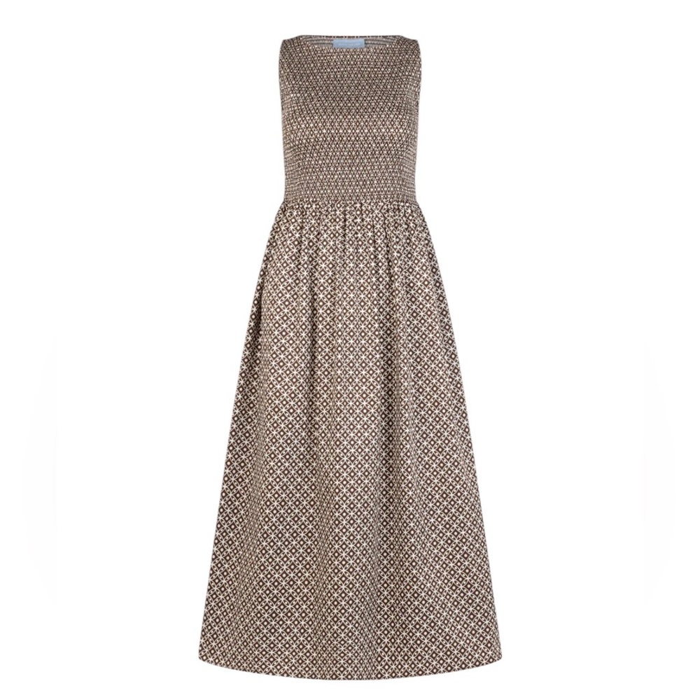 Hill House Cosima Nap Dress Chocolate Lattice XS - Picture 2 of 8